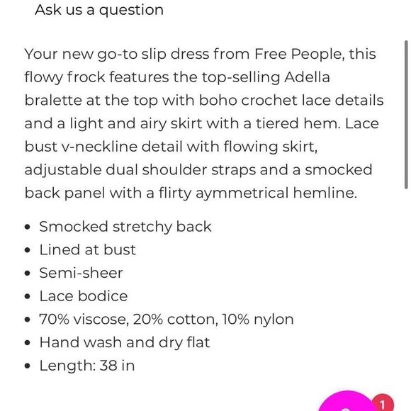 Free People Adella Slip Combo XS - Picture 2 of 11